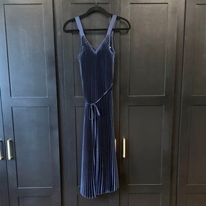 Sam Edelman Navy Pleated Midi Dress